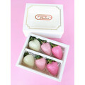 6pcs Ombre Pink Chocolate Strawberries Gift Box
